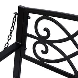 image-Steel Fleur-de-Lis Design Porch Swing Seat Bench with Chains