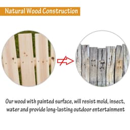 image-Outdoor 2 Seater Porch Swing Wooden Rustic Patio Bench Hammock w/ Armrest