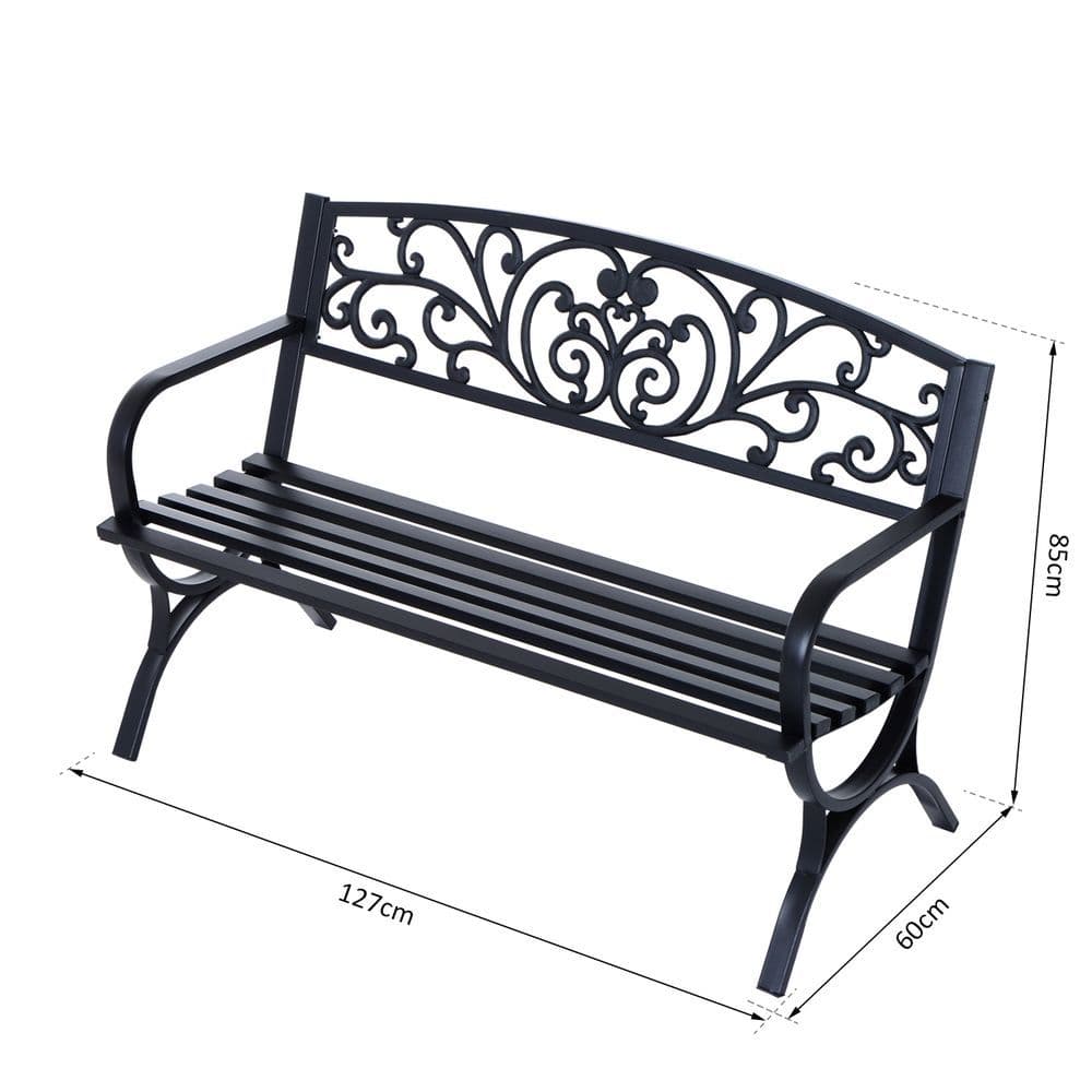 image-Garden Bench, Steel-Black