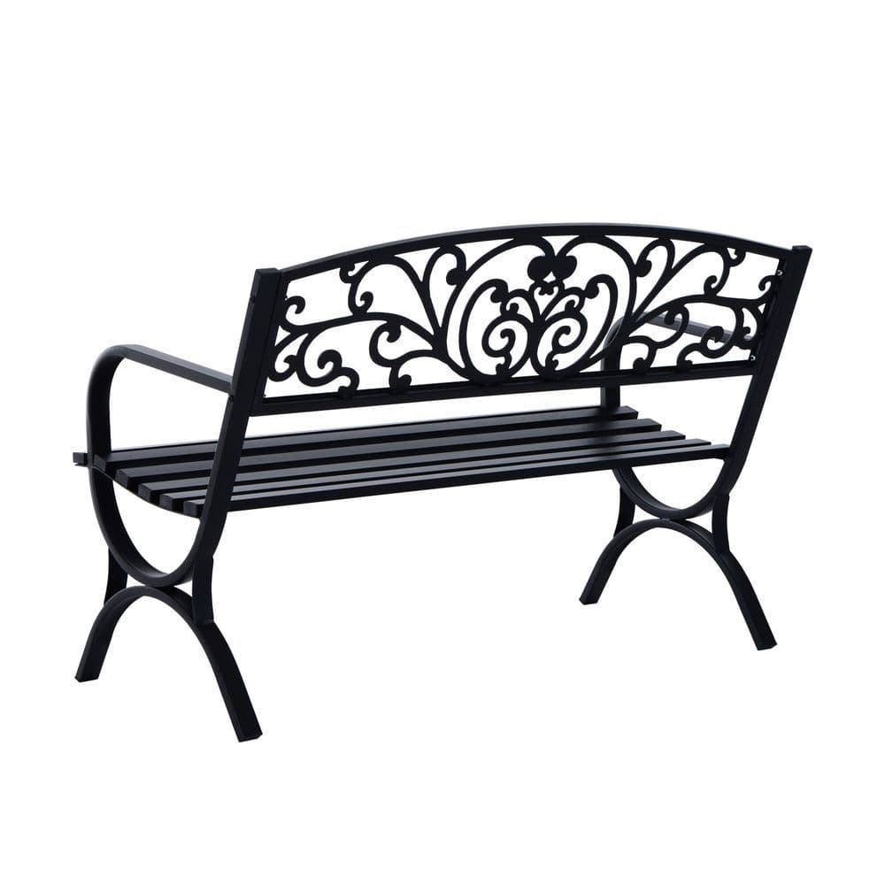 image-Garden Bench, Steel-Black