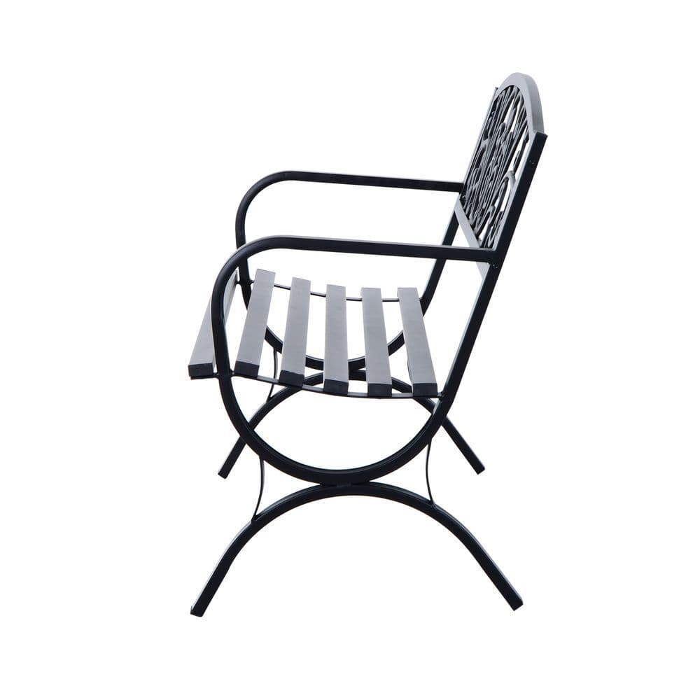image-Garden Bench, Steel-Black