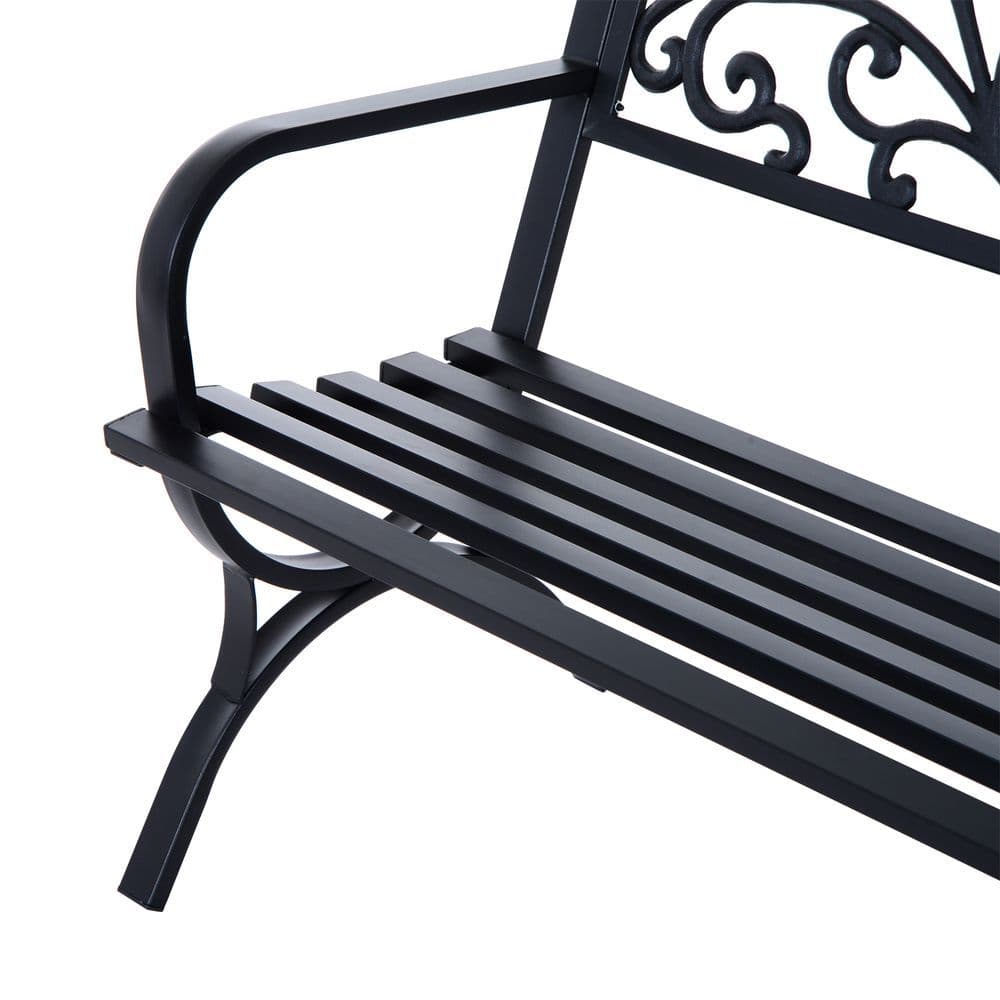 image-Garden Bench, Steel-Black