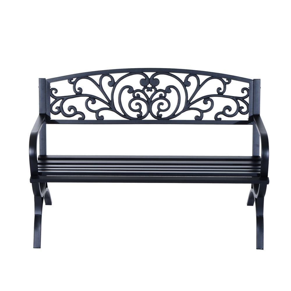 image-Garden Bench, Steel-Black