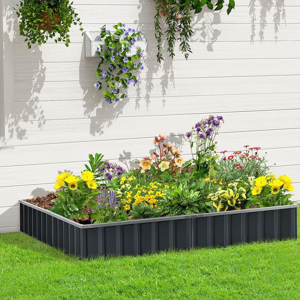 image-Metal Raised Garden Bed Steel Planter Box A Pairs of Glove 258cmx90cm