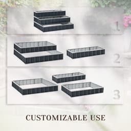 image-3 Tier Raised Garden Bed, Elevated Planer Box Kit A Pairs of Glove Grey