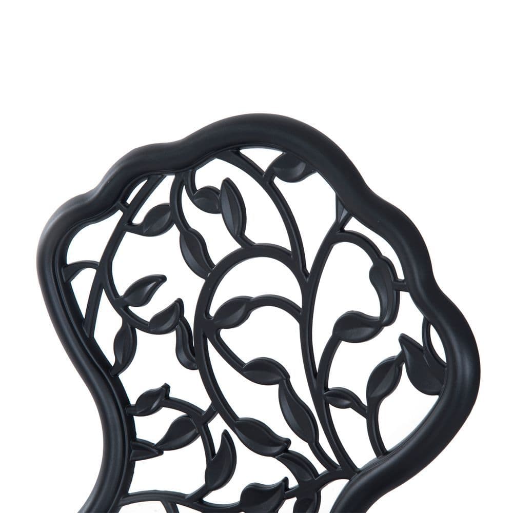 image-Cast Aluminium 3 Pcs Bistro Set-Black