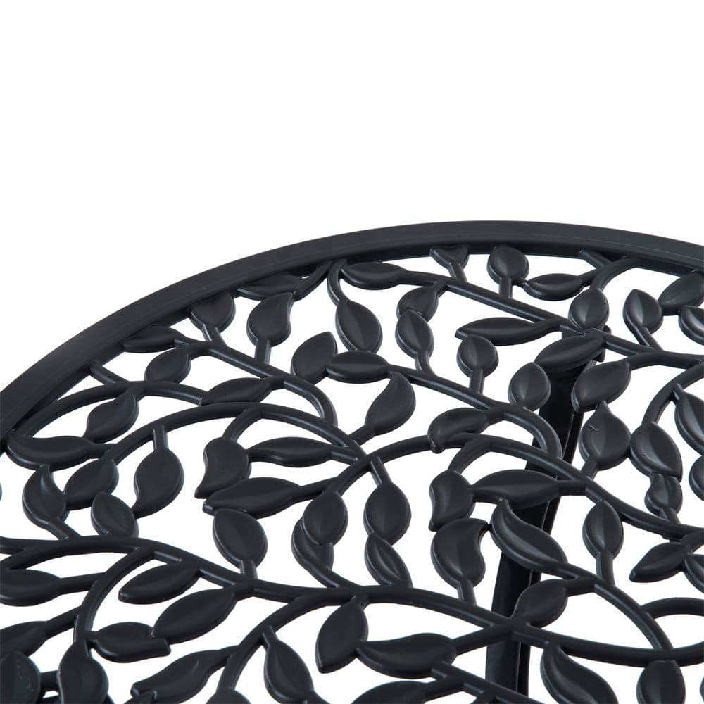 image-Cast Aluminium 3 Pcs Bistro Set-Black