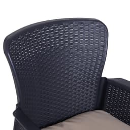 image-3-PCS Garden Coffee Set Rattan Chair with Coffee Table Cushion High Load Patio