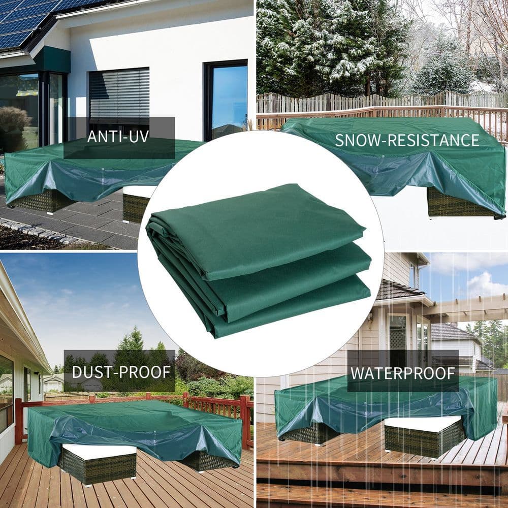 image-Furniture Cover, 222Lx155Wx67H cm-Green