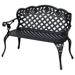 image-Garden Bench, Cast Aluminium, 107Lx58Wx85H cm-Black