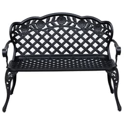 image-Garden Bench, Cast Aluminium, 107Lx58Wx85H cm-Black
