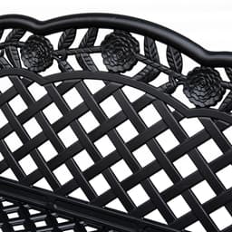image-Garden Bench, Cast Aluminium, 107Lx58Wx85H cm-Black