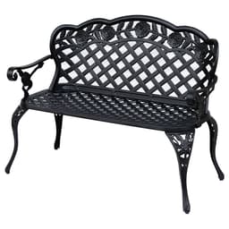 image-Garden Bench, Cast Aluminium, 107Lx58Wx85H cm-Black