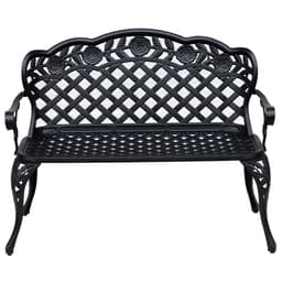 image-Garden Bench, Cast Aluminium, 107Lx58Wx85H cm-Black