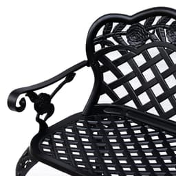 image-Garden Bench, Cast Aluminium, 107Lx58Wx85H cm-Black