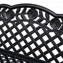 image-Garden Bench, Cast Aluminium, 107Lx58Wx85H cm-Black