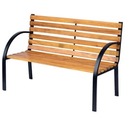 image-Garden Bench, 122Lx60Wx80H cm-Steel/Wood