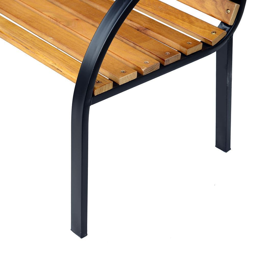 image-Garden Bench, 122Lx60Wx80H cm-Steel/Wood