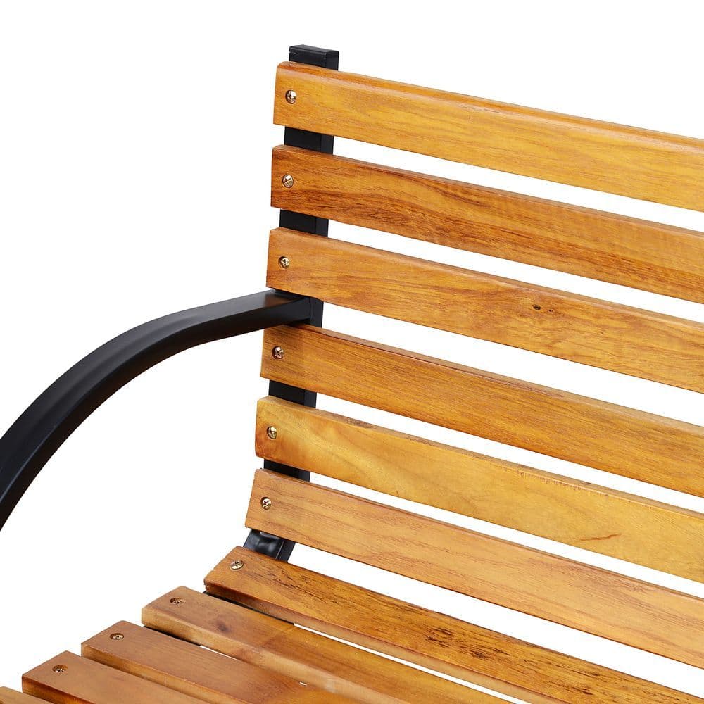 image-Garden Bench, 122Lx60Wx80H cm-Steel/Wood