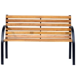 image-Garden Bench, 122Lx60Wx80H cm-Steel/Wood