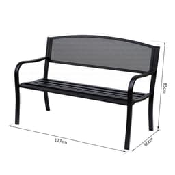 image-2 Person Garden Bench, Steel-Black