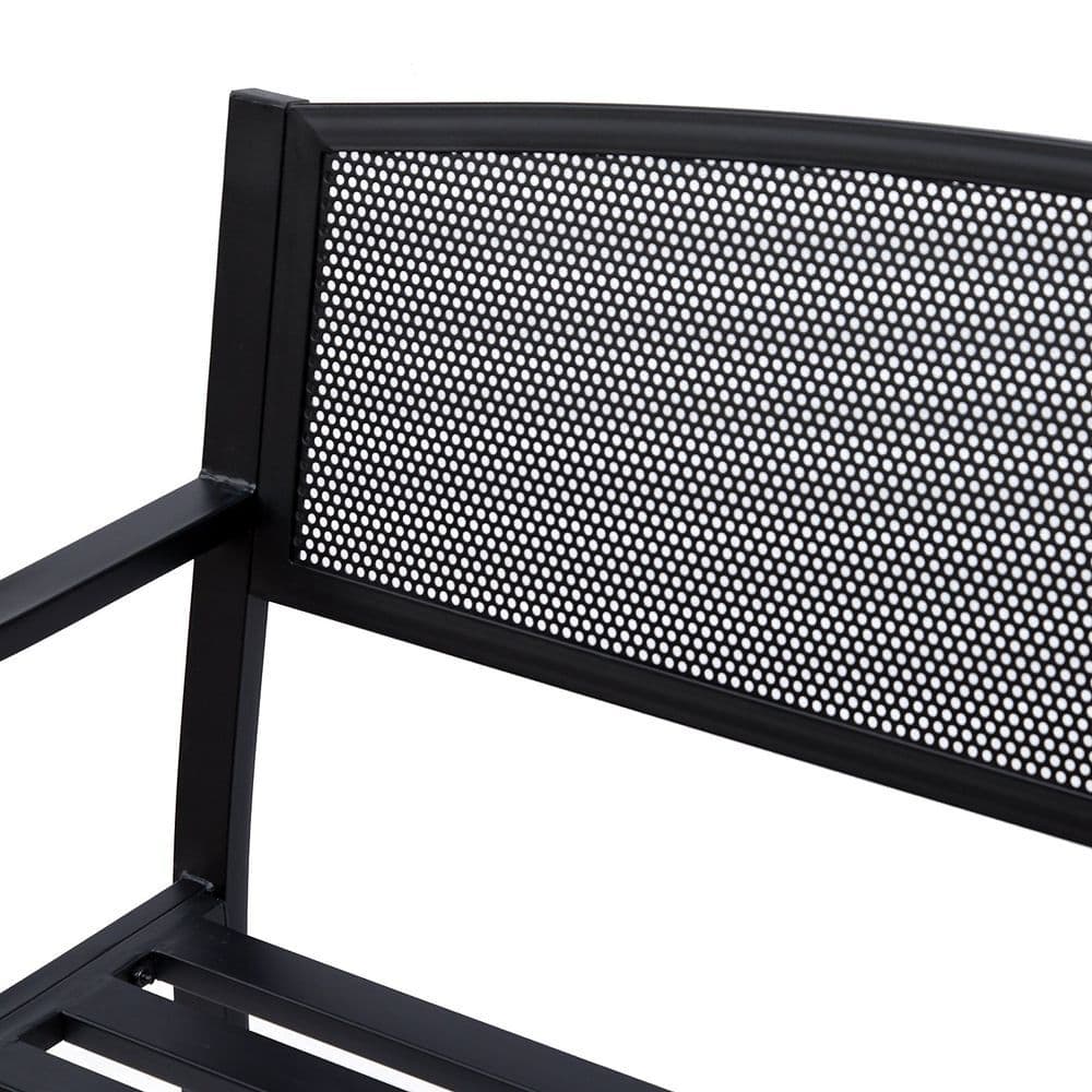 image-2 Person Garden Bench, Steel-Black