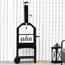 image-Stainless Steel 2-Tier Outdoor Charcoal Pizza Oven