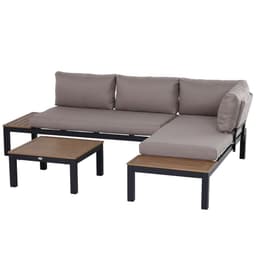image-3-Piece Aluminium Frame Outdoor Garden Furniture Set Mixed Grey