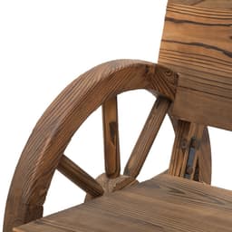 image-Fir Wood 2-Seater Outdoor Garden Wagon Wheel Bench