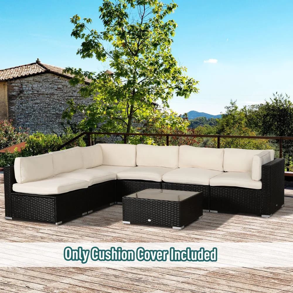image-12-Piece Cusion Replacement for Outdoor Garden Rattan Furniture Beige