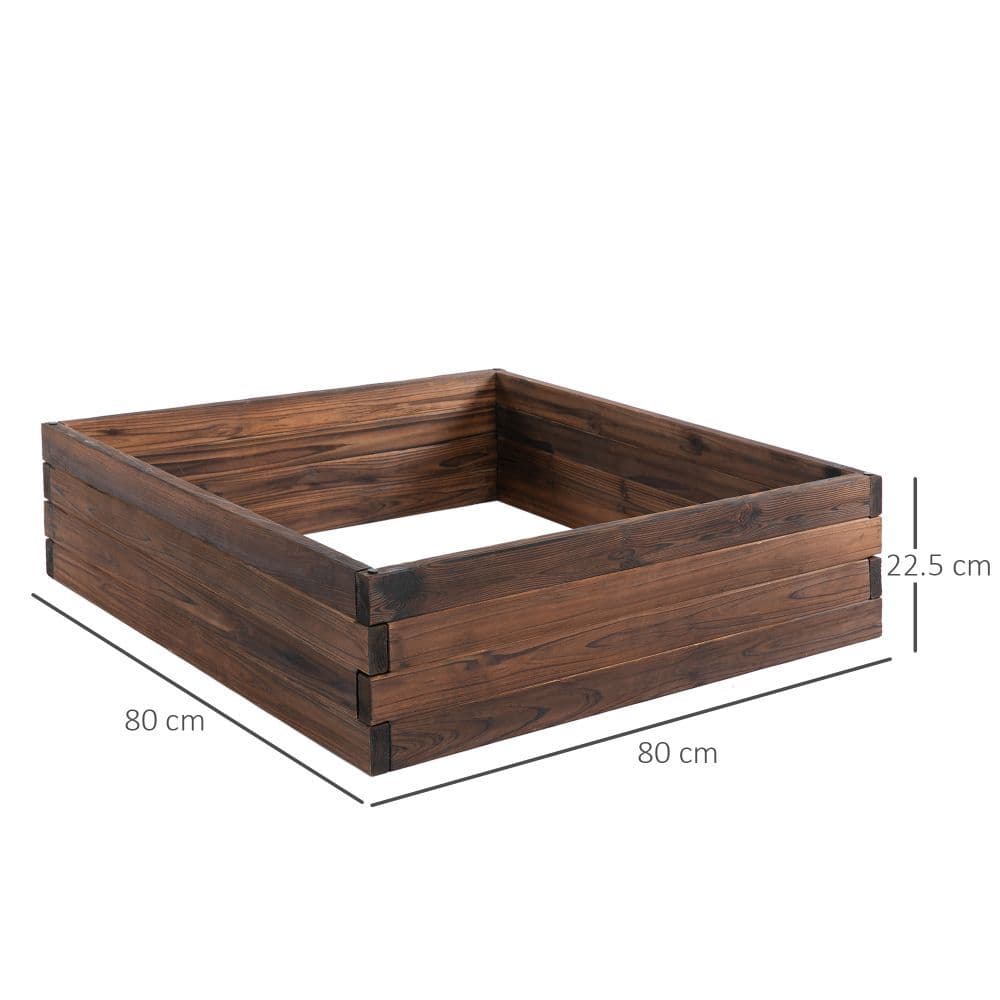 image-Wooden Raised Garden Bed Planter Grow Containers Pot 80 x 80 x 22.5cm