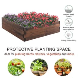 image-Wooden Raised Garden Bed Planter Grow Containers Pot 80 x 80 x 22.5cm