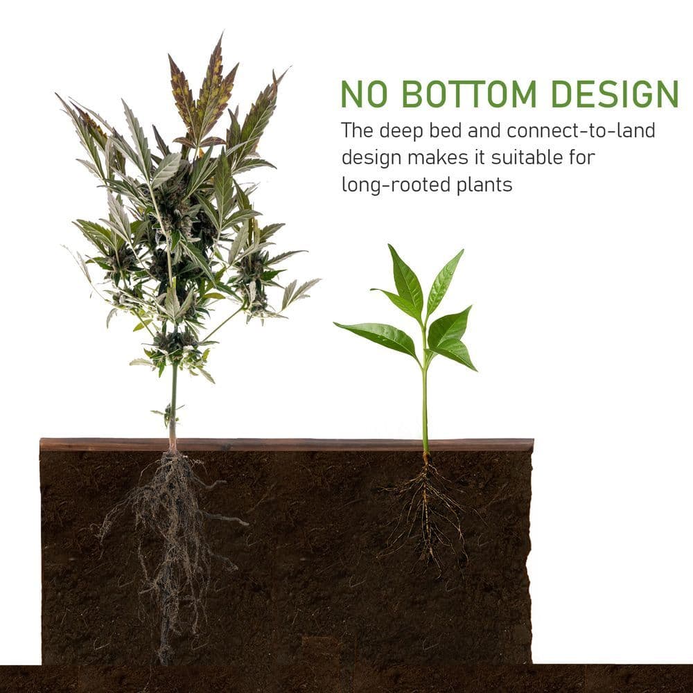 image-Wooden Raised Garden Bed Planter Grow Containers Pot 80 x 80 x 22.5cm