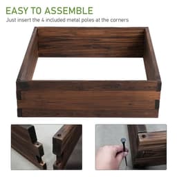 image-Wooden Raised Garden Bed Planter Grow Containers Pot 80 x 80 x 22.5cm