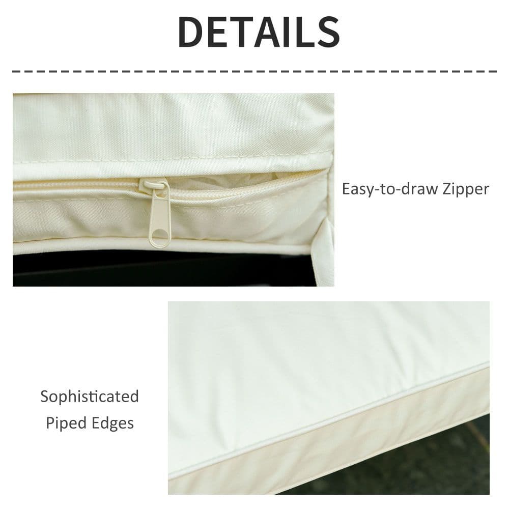 image-Bench Cushion 2 Seater Loveseat Seat Pad Swing Furniture Cream White