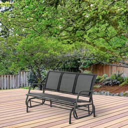 image-3-Seat Glider Rocking Chair for 3 People Bench Patio Furniture Metal Frame