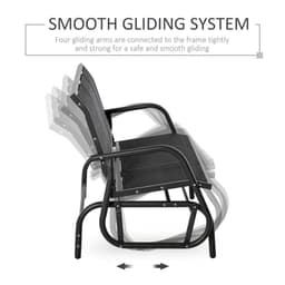 image-3-Seat Glider Rocking Chair for 3 People Bench Patio Furniture Metal Frame