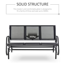 image-3-Seat Glider Rocking Chair for 3 People Bench Patio Furniture Metal Frame