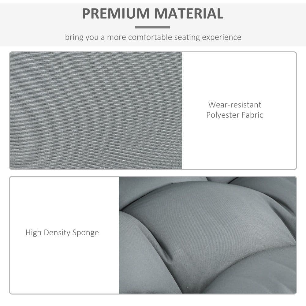 image-2Pcs Garden Tufted Pallet Cushion Seat Pad Back Cushion Patio Dark Grey