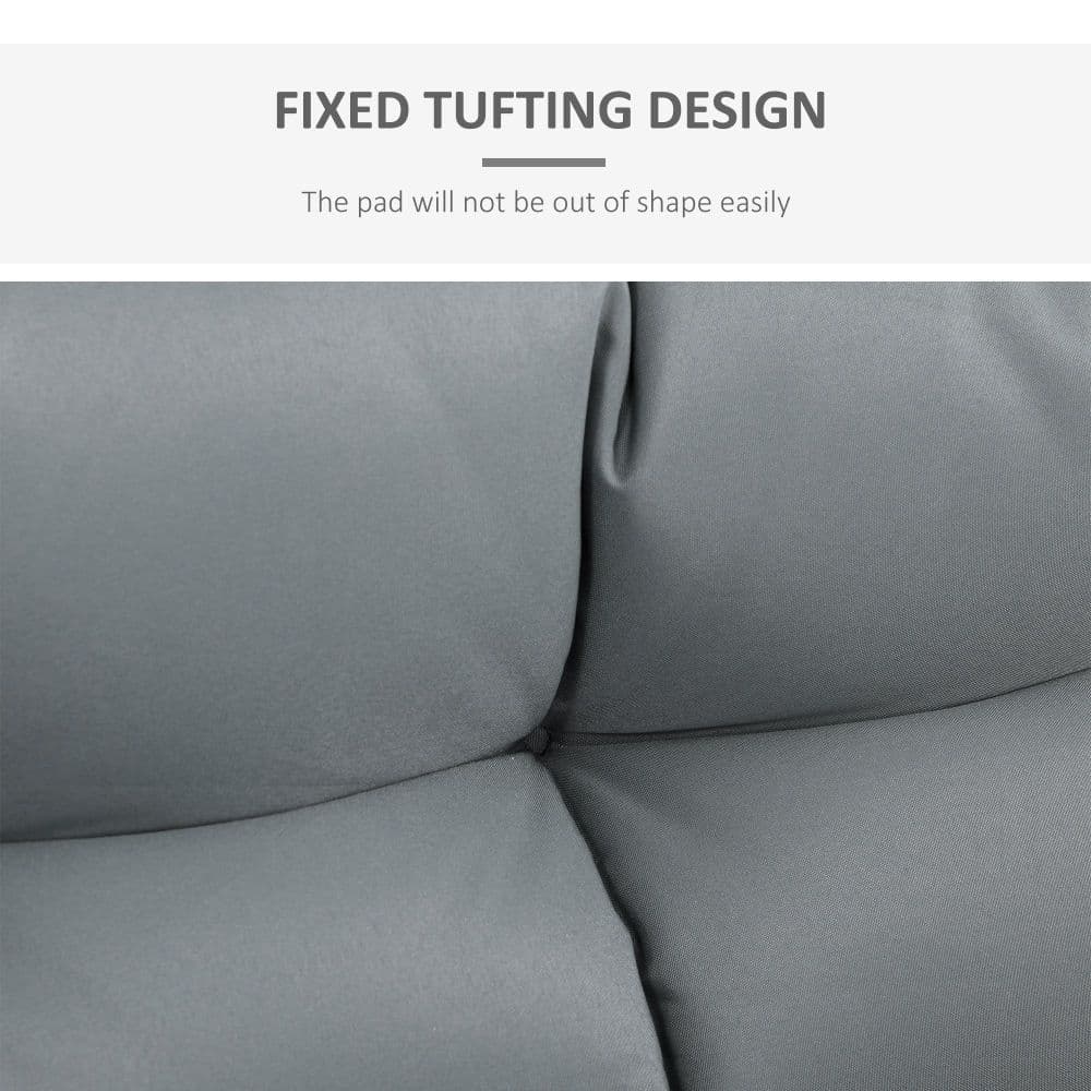 image-2Pcs Garden Tufted Pallet Cushion Seat Pad Back Cushion Patio Dark Grey