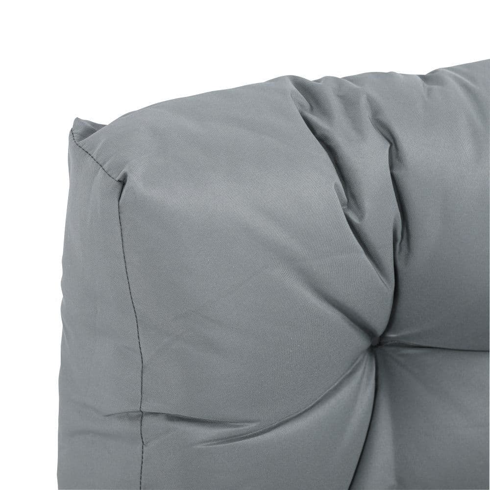 image-2Pcs Garden Tufted Pallet Cushion Seat Pad Back Cushion Patio Dark Grey