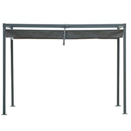 image-Metal Pergola Gazebo Patio Sun Shelter Grape Tent Retractable Canopy Grey