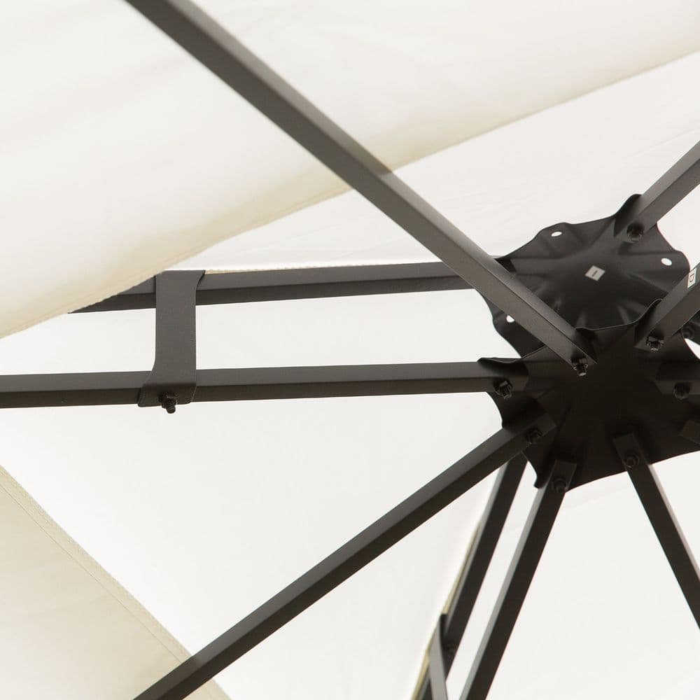 image-3m x 3m Vented Roof Metal Frame Garden Gazebo Cream
