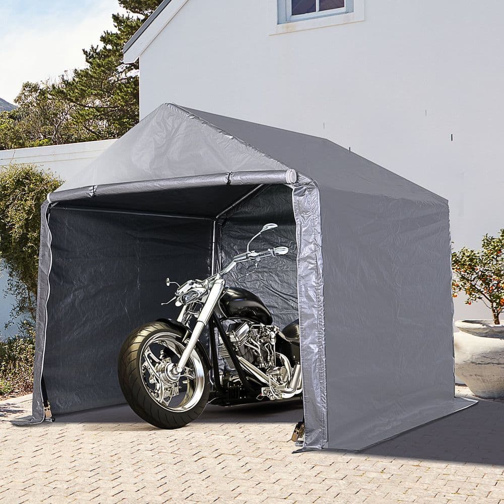 image-2m x 2m Outdoor Galvanized Steel Carport Canopy Grey
