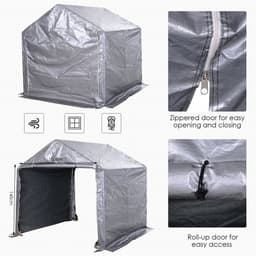 image-2m x 2m Outdoor Galvanized Steel Carport Canopy Grey