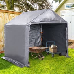 image-2m x 2m Outdoor Galvanized Steel Carport Canopy Grey