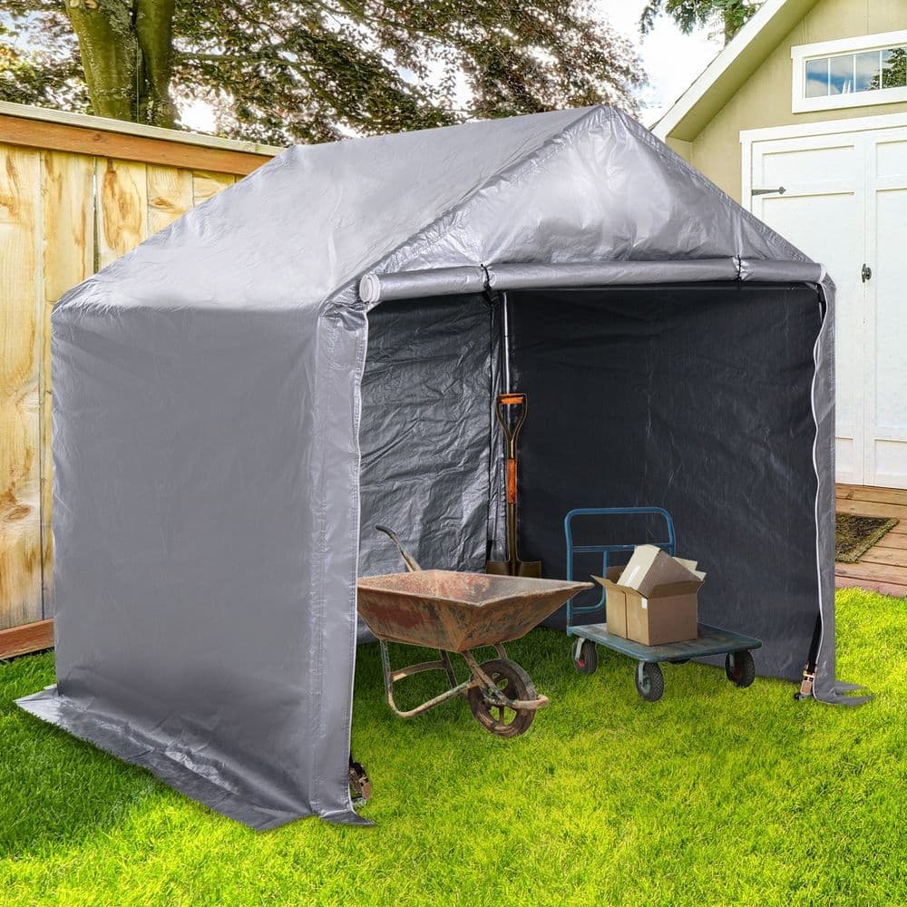 image-2m x 2m Outdoor Galvanized Steel Carport Canopy Grey