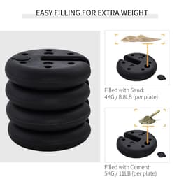 image-Set of 4 Gazebo Tent Canopy Weight Sand Fillable Strong Plastic Durable