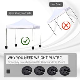 image-Set of 4 Gazebo Tent Canopy Weight Sand Fillable Strong Plastic Durable