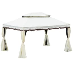 image-3m x 4m Vented Roof Aluminium Frame Gazebo Cream White